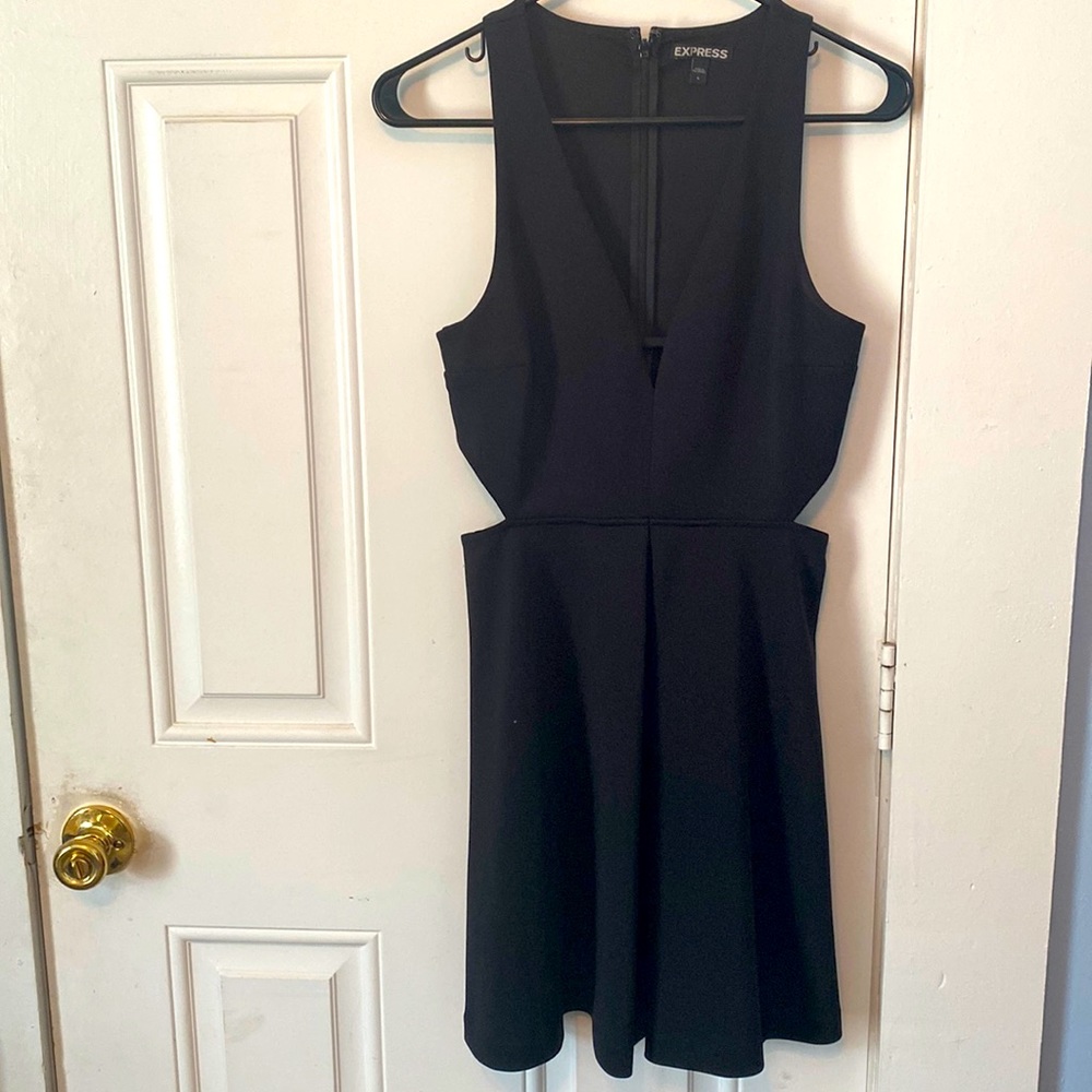 Black cutout mini dress